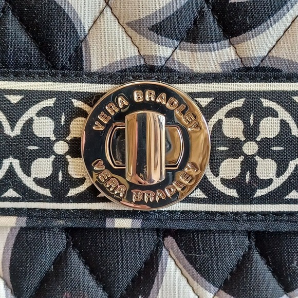 Vera Bradley JULIA Satchel in Night & Day Crossbody Strap Black and White - Picture 4 of 12